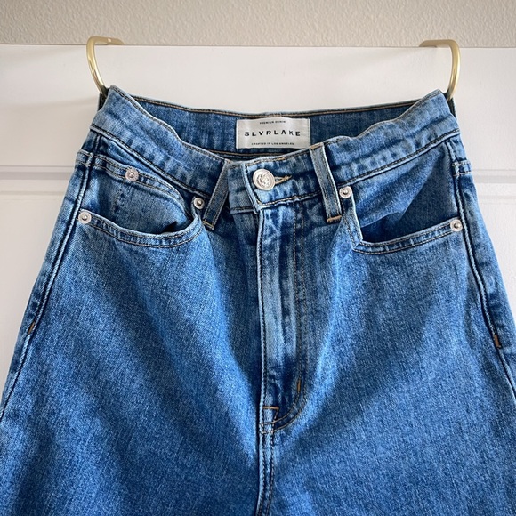 SLVRLAKE London Crop High Rise Straight Leg Jeans, Kings Canyon - Picture 6 of 6